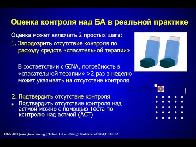 Оценка контроля над БА в реальной практике Оценка может включать