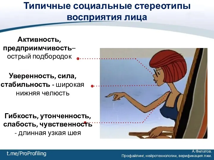 А.Филатов. Профайлинг, нейротехнологии, верификация лжи. t.me/ProProfiling Типичные социальные стереотипы восприятия