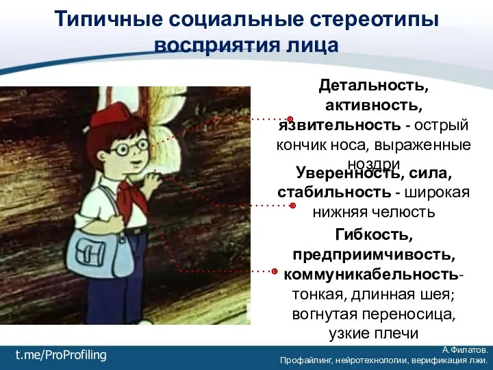 А.Филатов. Профайлинг, нейротехнологии, верификация лжи. t.me/ProProfiling Типичные социальные стереотипы восприятия