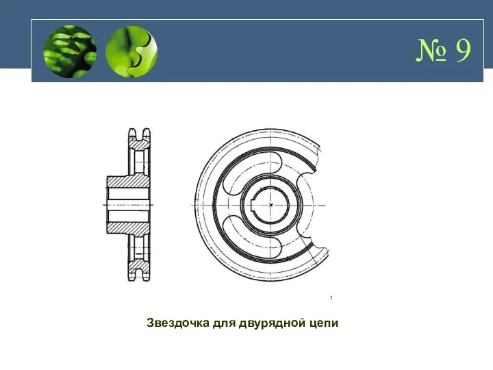 № 9 Звездочка для двурядной цепи