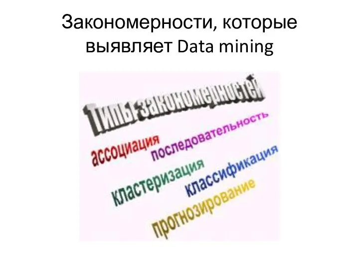 Закономерности, которые выявляет Data mining