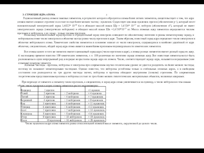 3 Радиоактивный распад атомов тяжелых элементов, в результате которого образуются