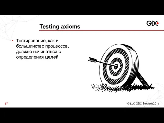 Testing axioms Тестирование, как и большинство процессов, должно начинаться с определения целей