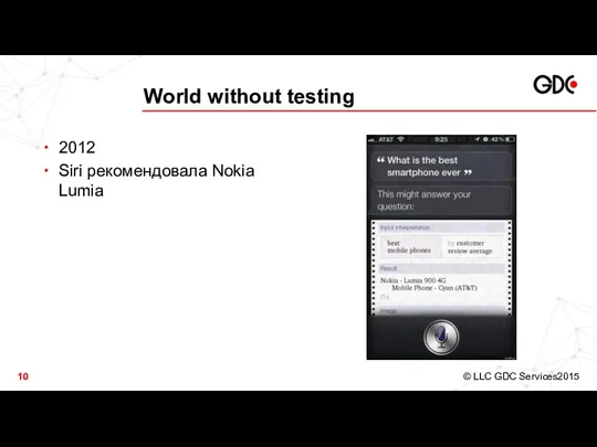 World without testing 2012 Siri рекомендовала Nokia Lumia