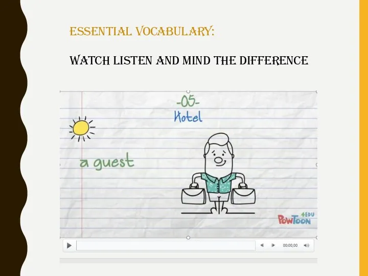 Essential vocabulary: Watch listen and mind the difference