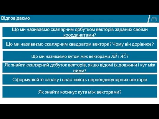 Що ми називаємо скалярним добутком векторів заданих своїми координатами? Що