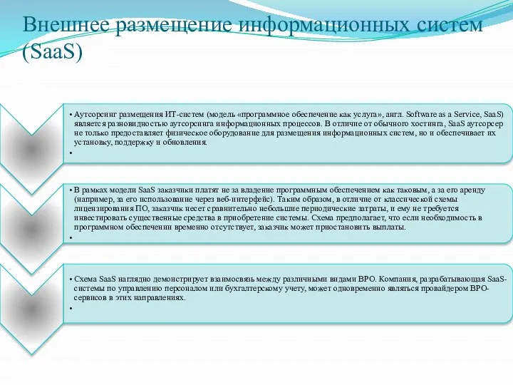 Внешнее размещение информационных систем (SaaS)