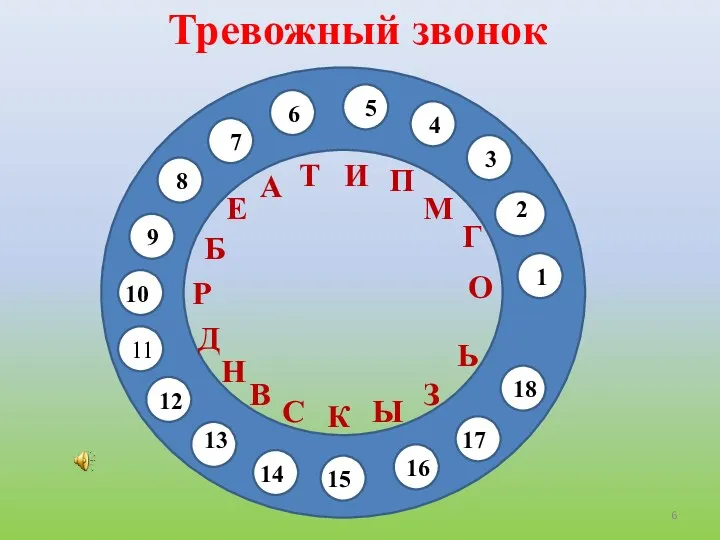 Тревожный звонок 11 1 2 3 4 5 6 7 8 9 10