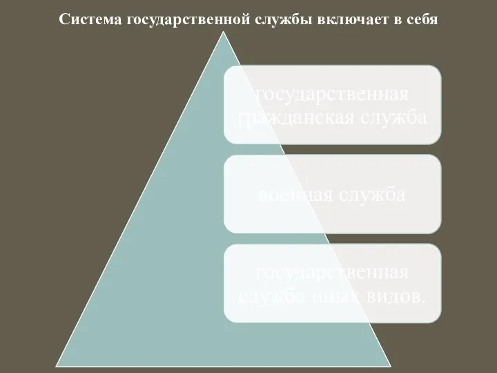 Система государственной службы включает в себя