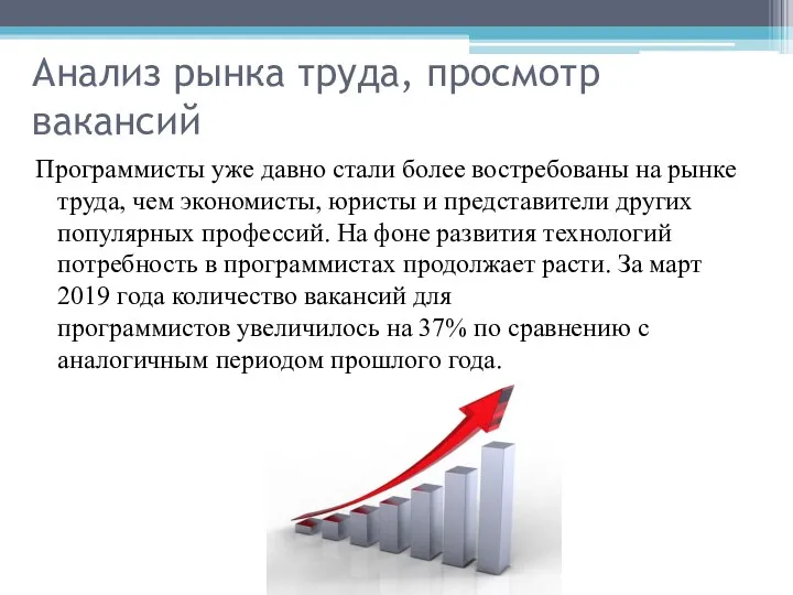 Анализ рынка труда, просмотр вакансий Программисты уже давно стали более