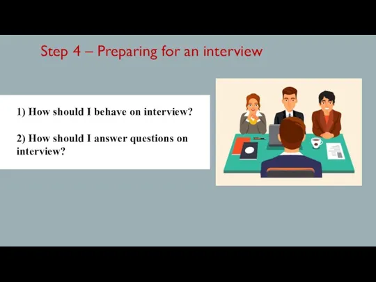 Step 4 – Preparing for an interview 1) How should
