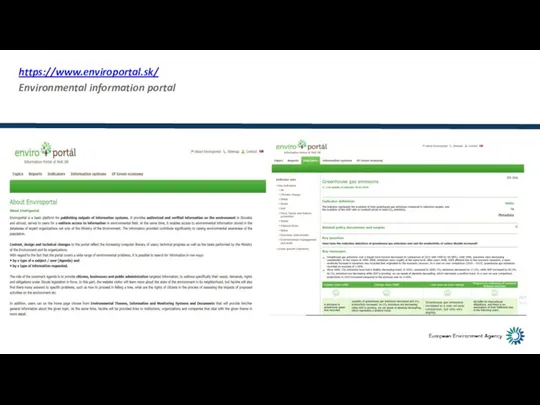 https://www.enviroportal.sk/ Environmental information portal