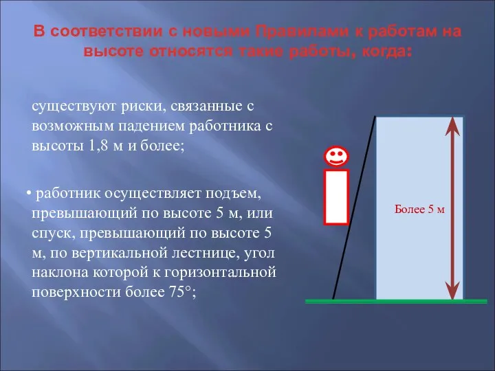 В соответствии с новыми Правилами к работам на высоте относятся