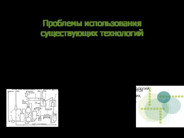 Проблемы использования существующих технологий Существующие технологии производства пектина имеют многолетнюю