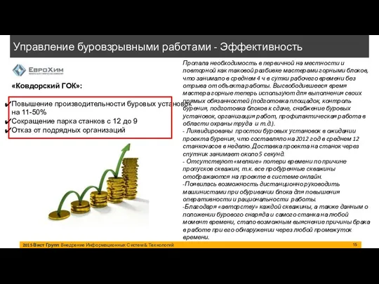 2015 Вист Групп Внедрение Информационных Систем & Технологий Управление буровзрывными