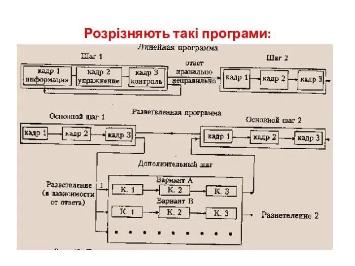 Розрізняють такі програми: