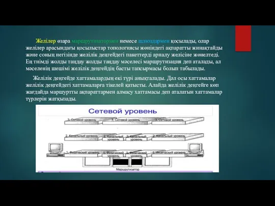 Желілер өзара маршрутизатормен немесе шлюздармен қосылады, олар желілер арасындағы қосылыстар