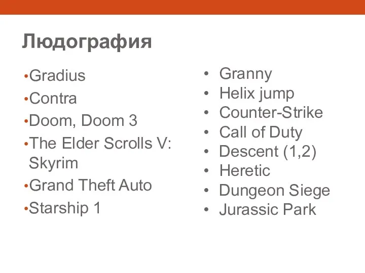 Людография Gradius Contra Doom, Doom 3 The Elder Scrolls V: