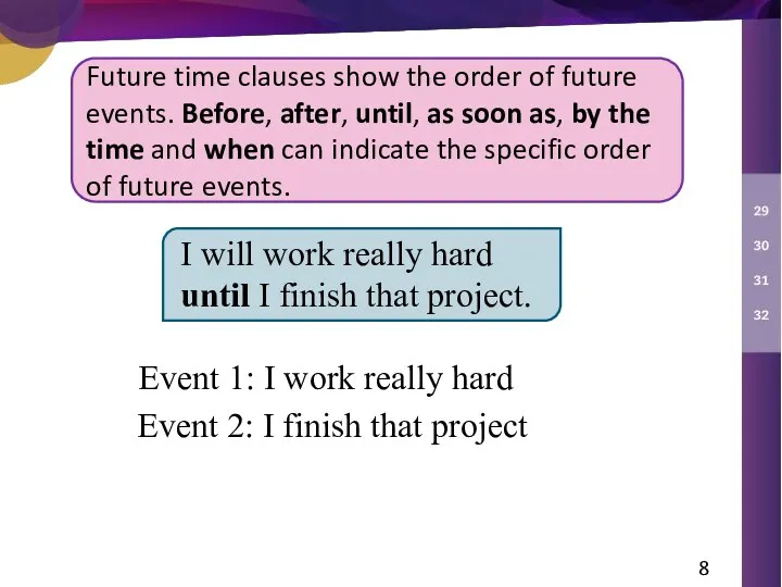 I will work really hard until I finish that project.