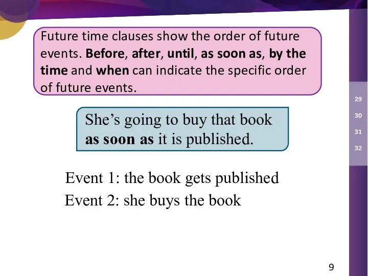 She’s going to buy that book as soon as it is published. Event