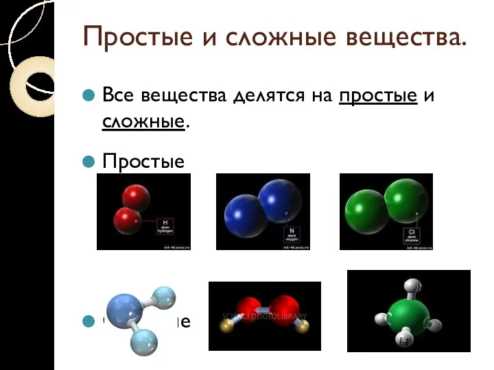 Простые и сложные вещества. Все вещества делятся на простые и сложные. Простые Сложные