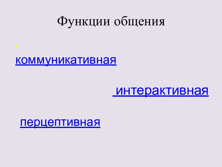 Функции общения коммуникативная интерактивная перцептивная