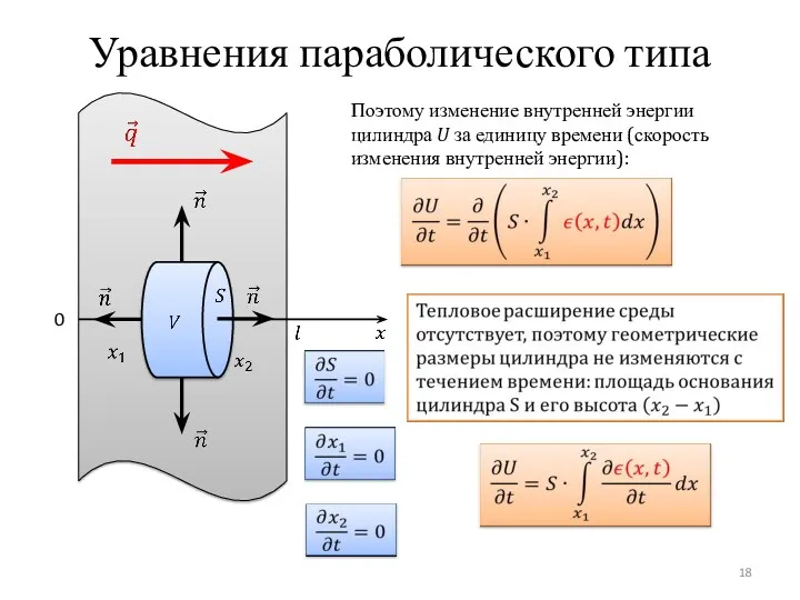 Уравнения параболического типа 0 Поэтому изменение внутренней энергии цилиндра U