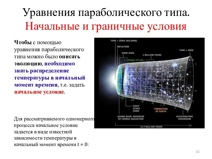 Уравнения параболического типа. Начальные и граничные условия Чтобы с помощью