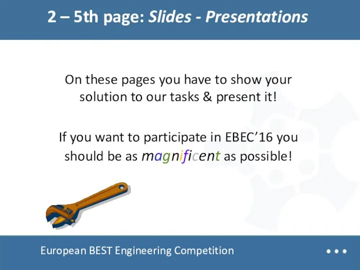 2 – 5th page: Slides - Presentations European BEST Engineering