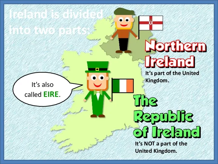 It’s part of the United Kingdom. Ireland is divided into