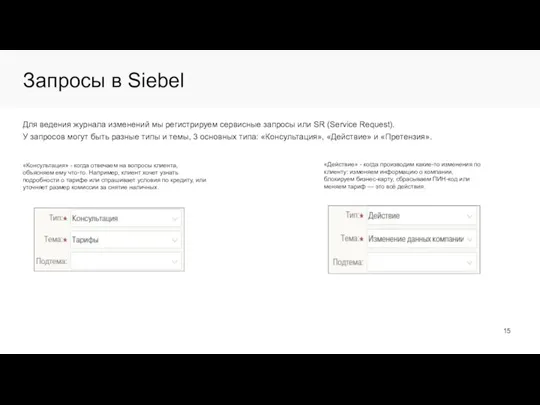 Запросы в Siebel Для ведения журнала изменений мы регистрируем сервисные