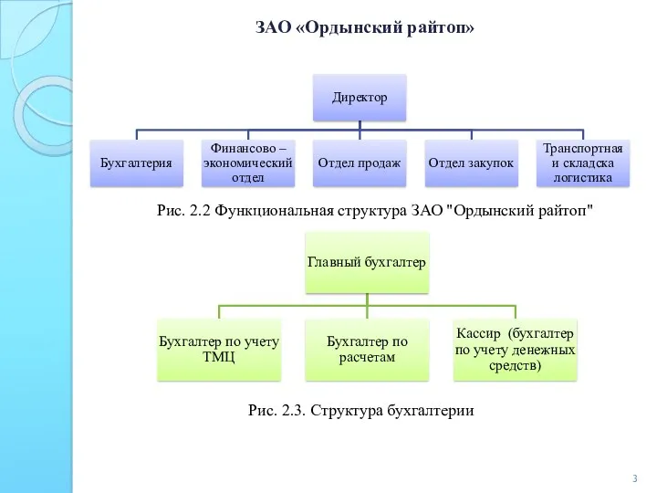 ЗАО «Ордынский райтоп» Рис. 2.2 Функциональная структура ЗАО "Ордынский райтоп" Рис. 2.3. Структура бухгалтерии