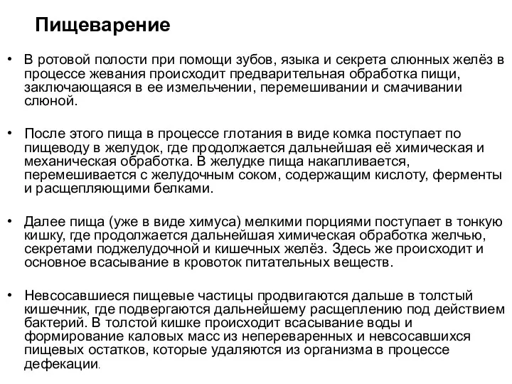 Пищеварение В ротовой полости при помощи зубов, языка и секрета