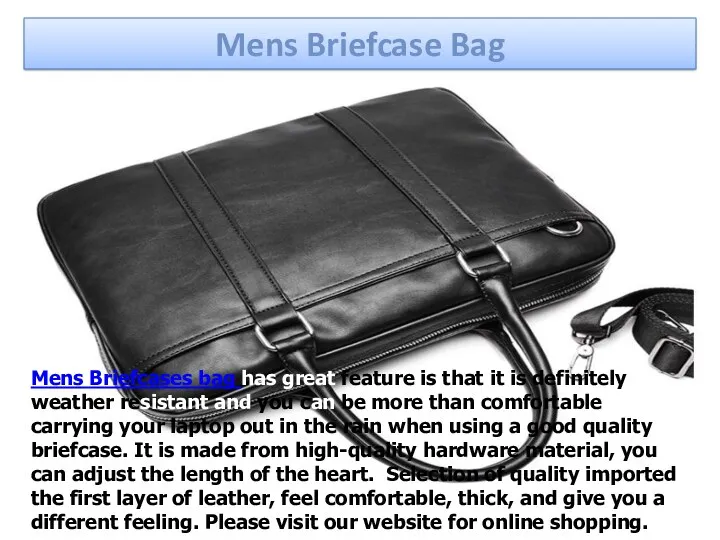 Mens Briefcase Bag Mens Briefcases bag has great feature is