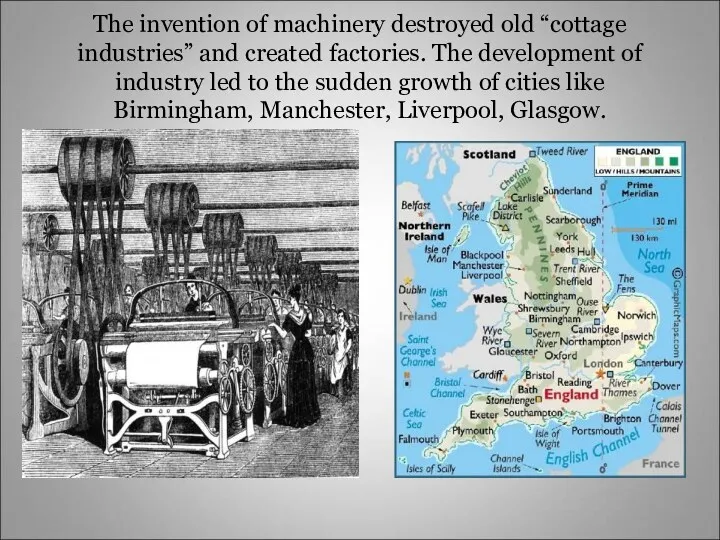 The invention of machinery destroyed old “cottage industries” and created