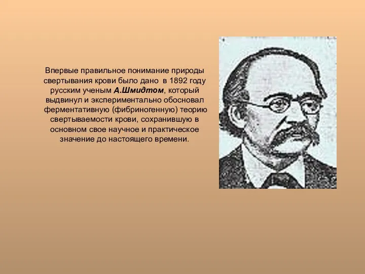 Впервые правильное понимание природы свертывания крови было дано в 1892