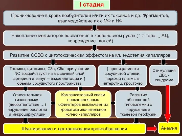 Проникновение в кровь возбудителей и/или их токсинов и др. Фрагментов,