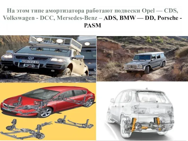 На этом типе амортизатора работают подвески Opel — CDS, Volkswagen