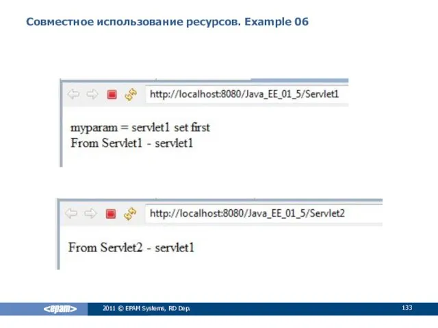 Совместное использование ресурсов. Example 06 2011 © EPAM Systems, RD Dep.