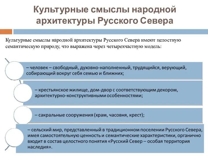 Культурные смыслы народной архитектуры Русского Севера Культурные смыслы народной архитектуры