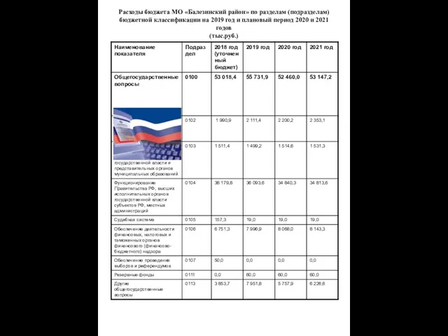 Расходы бюджета МО «Балезинский район» по разделам (подразделам) бюджетной классификации