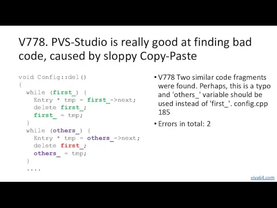 V778. PVS-Studio is really good at finding bad code, caused