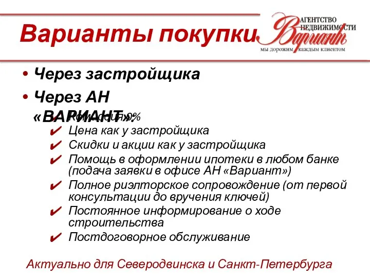 Варианты покупки Актуально для Северодвинска и Санкт-Петербурга Комиссия 0% Цена