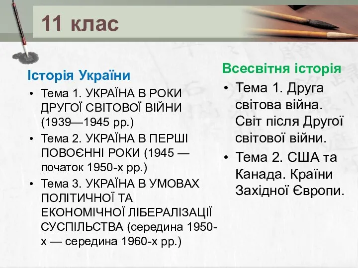 11 клас Історія України Тема 1. УКРАЇНА В РОКИ ДРУГОЇ