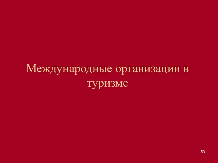 Международные организации в туризме