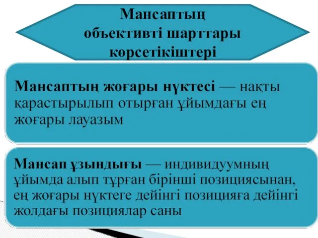 Мансаптың объективті шарттары көрсетікіштері