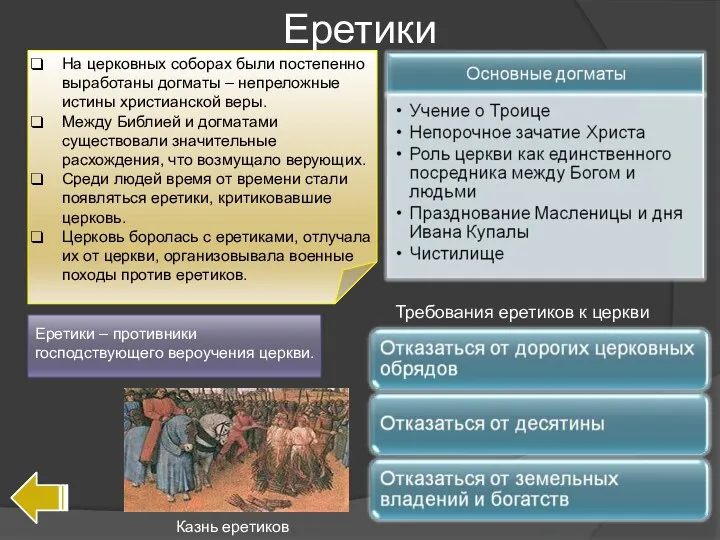 На церковных соборах были постепенно выработаны догматы – непреложные истины