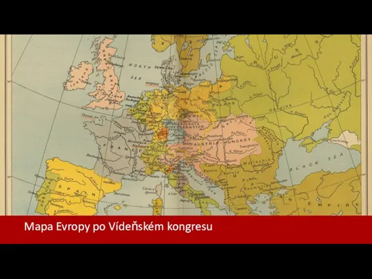 Mapa Evropy po Vídeňském kongresu