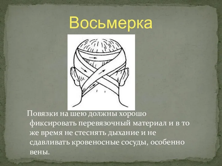 Повязки на шею должны хорошо фиксировать перевязочный материал и в