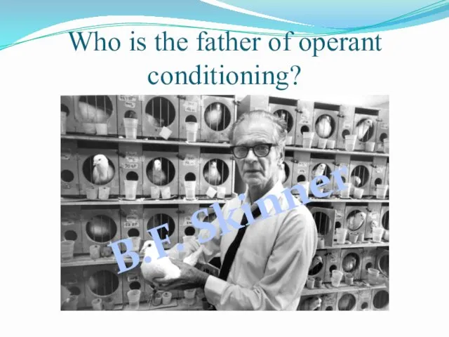 Who is the father of operant conditioning? B.F. Skinner